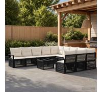 vidaXL Set di divani da giardino, 12 pezzi, nero, in rattan sintetico, divano modulare moderno, resistente alle intemperie, per patio, mobili da giardino, sedie in rattan, cuscini