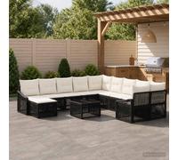 vidaXL Tuinbankenset 12 st Zwart poly rattan