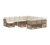vidaXL Set di divani da giardino, 13 pezzi, beige, rattan sintetico, divano da esterno moderno, seduta resistente alle intemperie, mobili modulari per patio, rattan sintetico, comfort regolabile