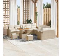 vidaXL Set Divano da Giardino 13 pcs Beige polyrattan
