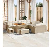vidaXL Set Divano da Giardino 13 pcs Beige polyrattan