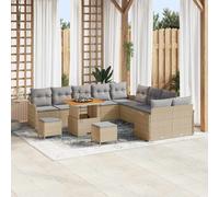 vidaXL Set Divano da Giardino 13 pcs Beige polyrattan