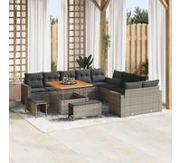 vidaXL Set Divano da Giardino 13 pcs Grigio polyrattan