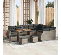 vidaXL Set Divano da Giardino 13 pcs Grigio polyrattan