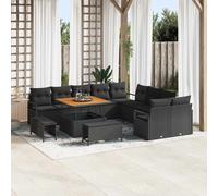 vidaXL Set Divano da Giardino 13 pcs Nero 100 x 100 x 71 cm