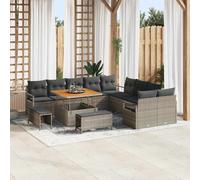 vidaXL Set Divano da Giardino 13 pz 12-Numero di posti Grigio