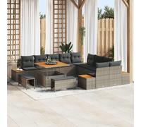 vidaXL Set Divano da Giardino 13 pz 12-Numero di posti Grigio