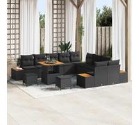 vidaXL Set Divano da Giardino 13 pz 12 posto Nero