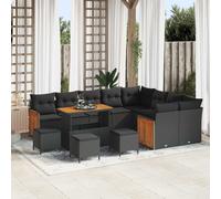 vidaXL Set Divano da Giardino 13 pz 13-Numero di posti Nero