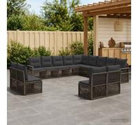 vidaXL Set Divano da Giardino 13 pz 13-Posti Grigio polyrattan
