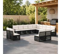 vidaXL Set Divano da Giardino 13 pz 13-Posti Nero polyrattan