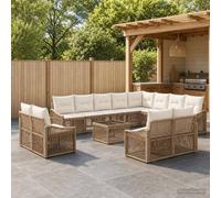 vidaXL Set Divano da Giardino 13 pz Beige polyrattan