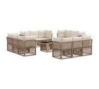 vidaXL Set Divano da Giardino 13 pz Beige polyrattan