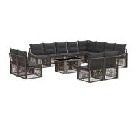 vidaXL Set Divano da Giardino 13 pz Grigio e Grigio Scuro polyrattan
