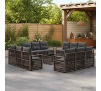 vidaXL Set di divani da giardino, 13 pezzi, grigio polyrattan, divano da esterno modulare, resistente alle intemperie, stile moderno, mobili in rattan, cuscini in schiuma