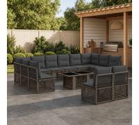 vidaXL Set Divano da Giardino 13 pz Grigio polyrattan