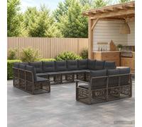 vidaXL Tuinbankenset 13 st Grijs poly rattan