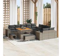 vidaXL Set Divano da Giardino 13 pz Grigio polyrattan