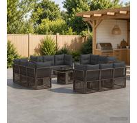 vidaXL Set Divano da Giardino 13 pz Grigio polyrattan