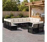 vidaXL Set di divani da giardino, 13 pezzi, in rattan sintetico, moderno, elegante e resistente alle intemperie, design modulare, seduta regolabile, balconi