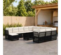 vidaXL Set Divano da Giardino 13 pz Nero polyrattan
