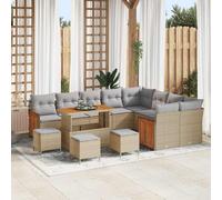 vidaXL Set Divano da Giardino 14 pz 10 posto Beige e Grigio Chiaro