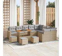 vidaXL Set Divano da Giardino 14 pz 11 posto Beige e Grigio Chiaro