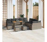 vidaXL Set Divano da Giardino 14 pz 13-Numero di posti Grigio