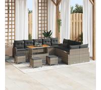 vidaXL Set Divano da Giardino 14 pz 13 posto Grigio