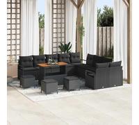 vidaXL Set Divano da Giardino 14 pz 13 posto Nero