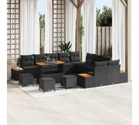 vidaXL Set Divano da Giardino 14 pz 13 posto Nero