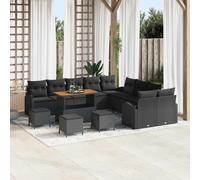 vidaXL Set Divano da Giardino 14 pz 13 posto Nero
