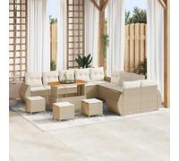 vidaXL Set Divano da Giardino 14 pz 14-Numero di posti beige e panna