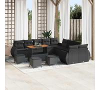 vidaXL Set Divano da Giardino 14 pz 14 posto Nero