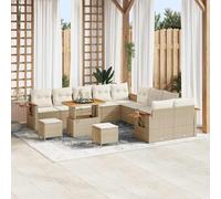 vidaXL Set Divano da Giardino 17 pcs Beige e Crema polyrattan