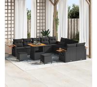 DIVANO DA GIARDINO VIDAXL modulare, Polyrattan, Legno massiccio di acacia, 289x289x85 cm