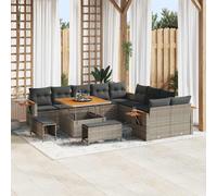 vidaXL Set Divano da Giardino 17 pz 12-Numero di posti Grigio