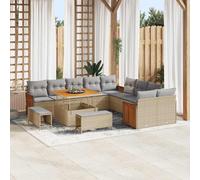 vidaXL Set Divano da Giardino 17 pz 12 posto Beige e Grigio Chiaro