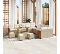 vidaXL Set Divano da Giardino 18 pcs Beige e Crema polyrattan