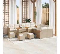 vidaXL Set Divano da Giardino 18 pcs Beige e Crema polyrattan