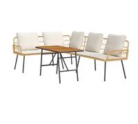 vidaXL Set Divano da Giardino 2 pz Beige polyrattan