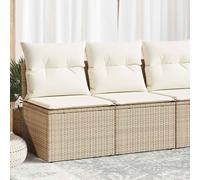 vidaXL Set Divano Giardino 2 pz con Cuscini Beige in Polyrattan Acacia, Set Divano da Patio, Set Divano in Rattan PE, Set arredo da Giardino