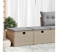 vidaXL Set Divano da Giardino 2 pz con Cuscini Beige Polyrattan Acacia