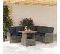 vidaXL Set Divano da Giardino 2 pz con Cuscini Grigio in Polyrattan