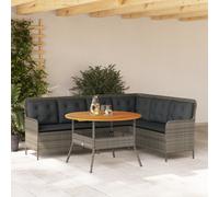 vidaXL Set Divano da Giardino 2 pz con Cuscini Grigio in Polyrattan
