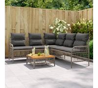 vidaXL Set Divano da Giardino 2 pz con Cuscini Grigio in Polyrattan
