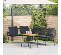 vidaXL Set Divano da Giardino 2 pz Nero polyrattan