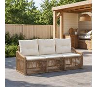vidaXL Set Divano da Giardino 3 pz Beige polyrattan