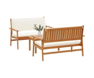 vidaXL Set Divano da Giardino 3 pz 4-Numero di posti Marrone | Legno di acacia robusto e fatto per durare, Sedili morbidi per il massimo del relax,
