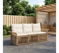 vidaXL Set Divano da Giardino 3 pz Beige polyrattan